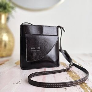 Vera Pelle Italian Dark Brown Genuine Leather Borse In Pelle Crossbody Mini Bag